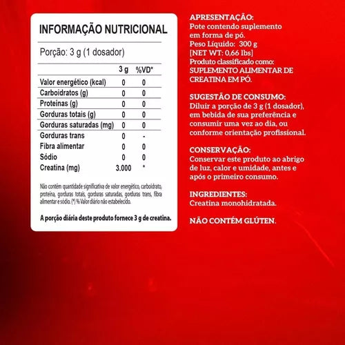 Creatina Monohidratada 100% - 300g Integralmédica Sabor Neutro